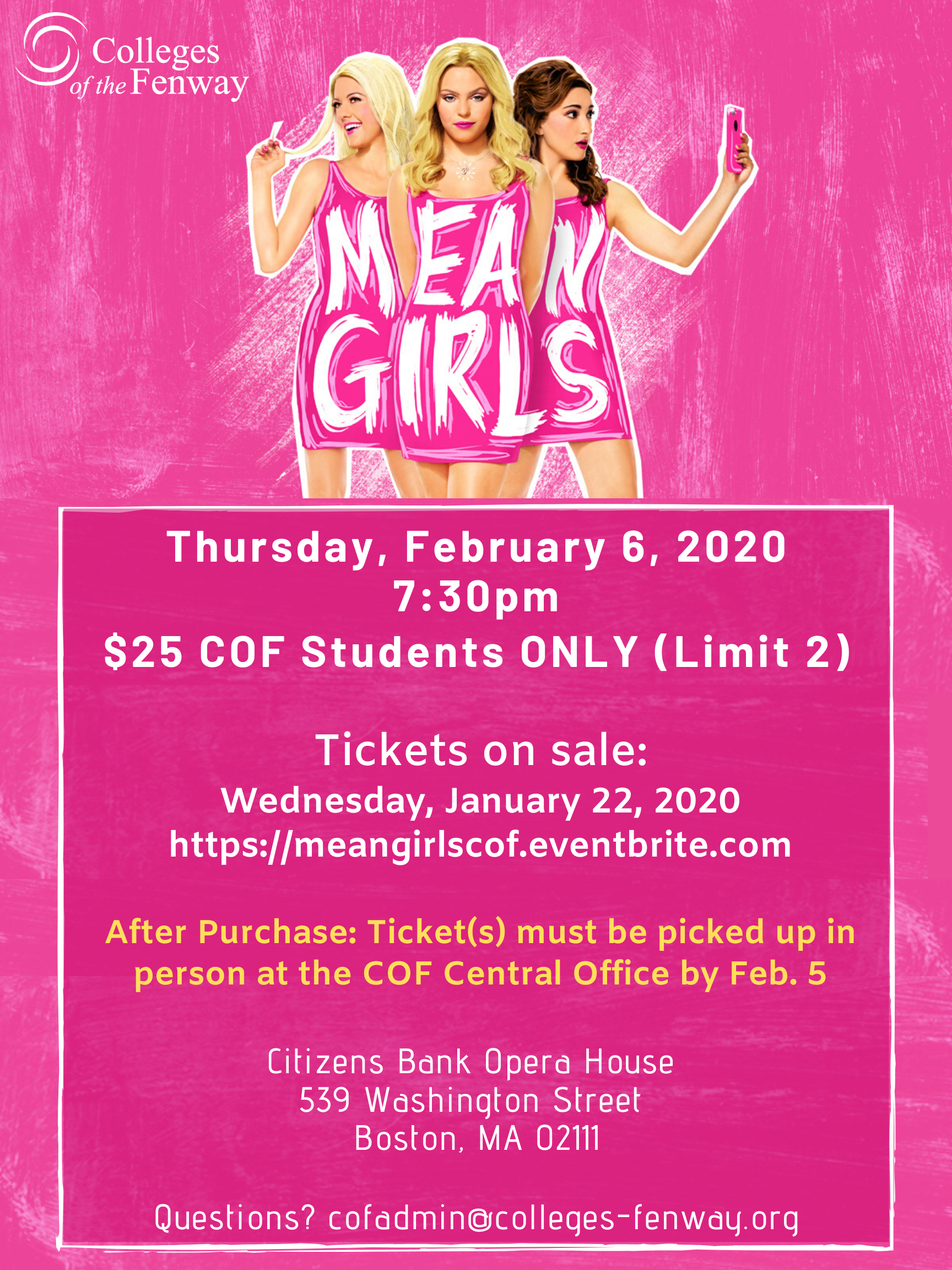 Broadway in Boston: Mean Girls – Colleges of the Fenway
