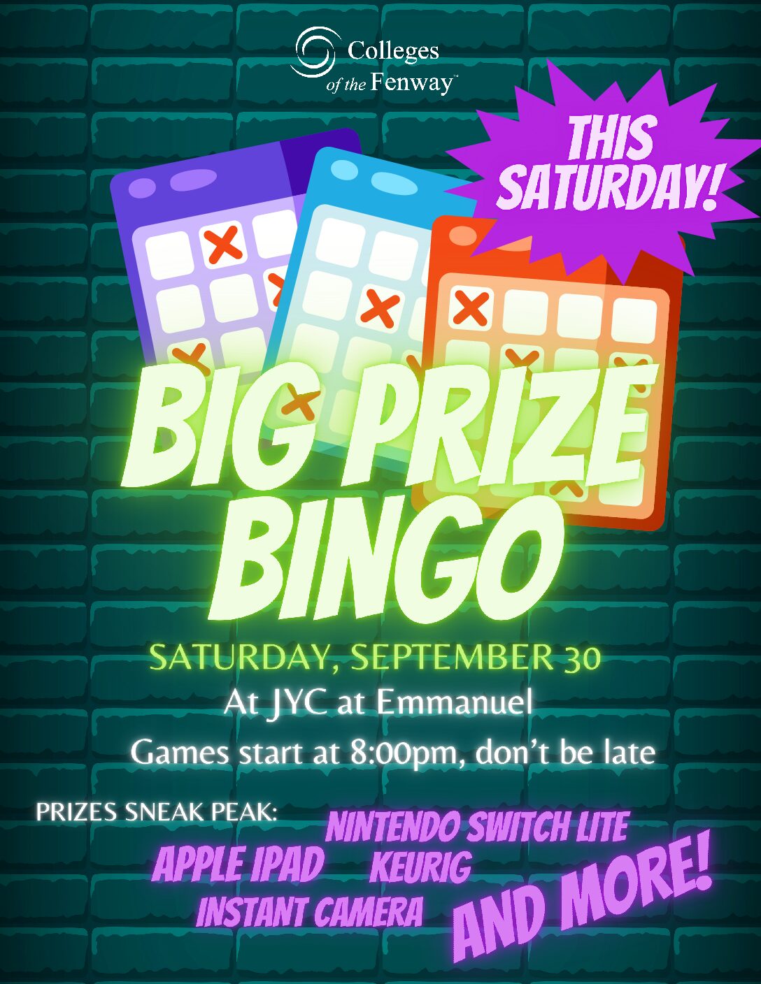 COF Big Prize Bingo @ Emmanuel College